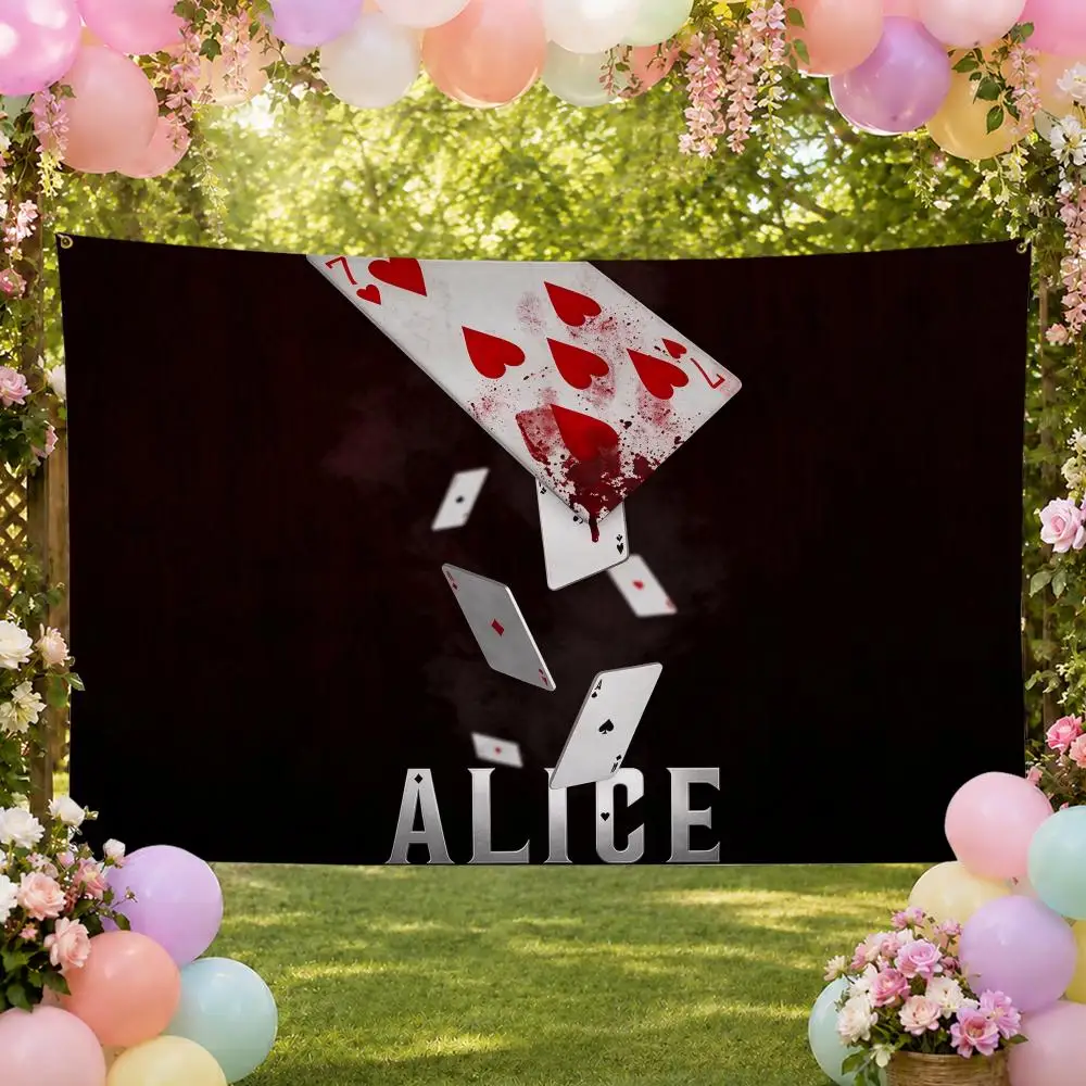 Series Historic Alice in Borderland Flags Fan Banner Tapestry Wall Hanging Garage BarDorm Camp Party Outdoor Home Decor Gift