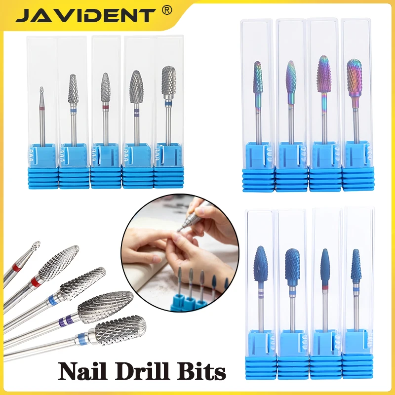 JAVIDENT Dental Tungsten Carbide Lab Burs 2.35mm Dental Lab Drill Extensive Cut Dental Burs Drill Nail Art Grinding Head Tools
