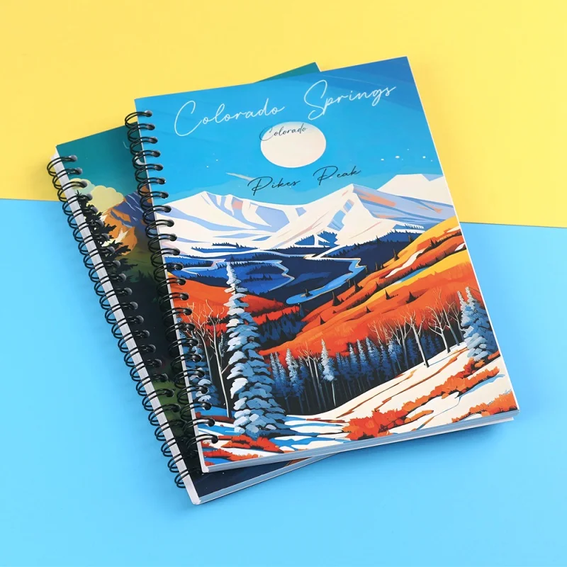 Cuaderno de encuadernación de alambre A5 personalizado, diario de encuadernación, diario personalizado forrado, impresión