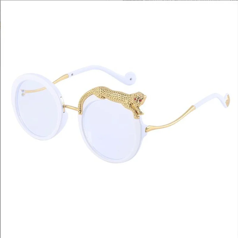 Metallic round sunglasses Women's fashion sun protection luxury glasses