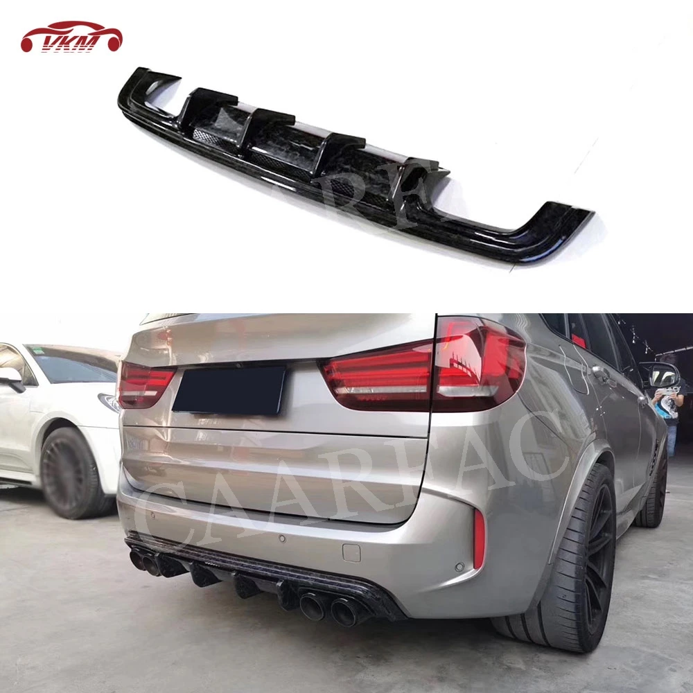 

Forged Carbon Fiber V Style Rear Diffuser Bumper Lip Spoiler For BMW X5M F85 X6M F86 2015 -2018 FRP Bumper Guard Car Styling