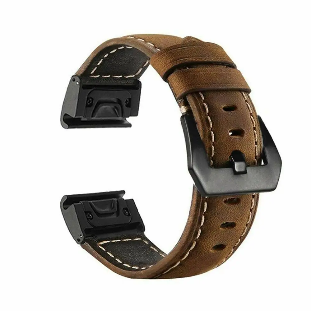 Genuine leather watchbands for Garmin Fenix 5 5XPlus 7 7X 6X 6GPS Sapphire Forerunner 255 965 745 Quick Release 22/26mm Strap