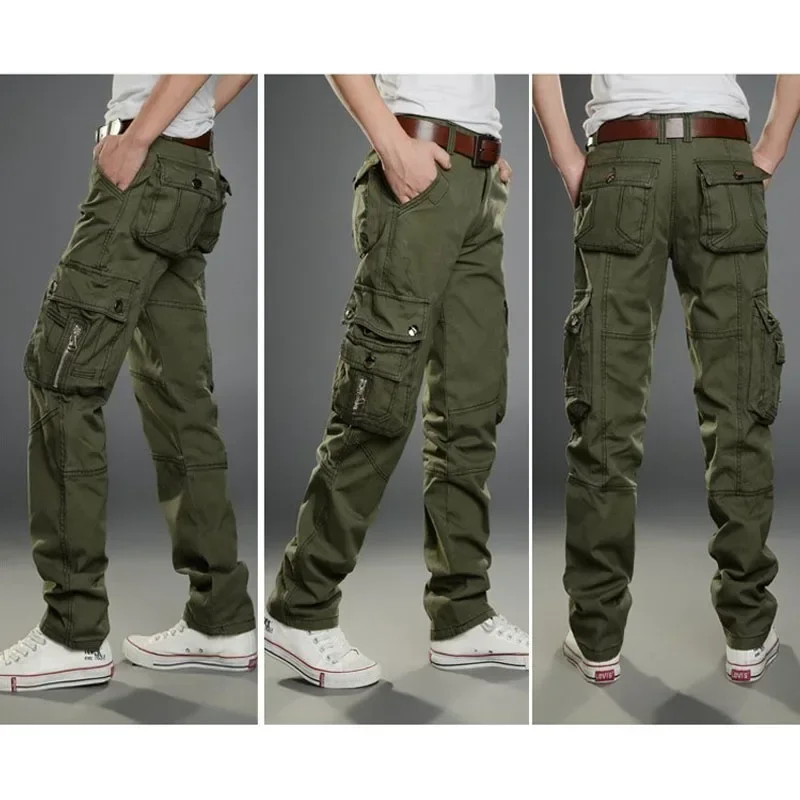 Conjunto militar de algodón bordado para hombre, chaqueta con múltiples bolsillos, pantalones Cargo rectos resistentes al desgaste, traje de 2