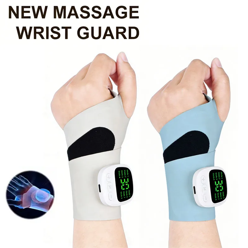Rechargeable Hand Massage Brace Cordless Electric Wrist Massager Vibration Relieves Tenosynovitis Massager for Carpal Tunnel