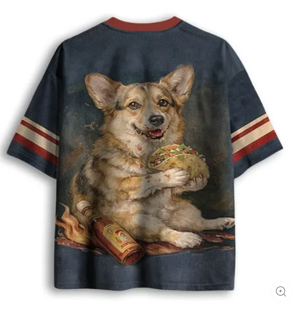 Adults or Children, Who Isn't A Foodie At Heart! Cute Pet Showing Off The Tower, 3D Printed Personalized V-neck Sports T-shirt