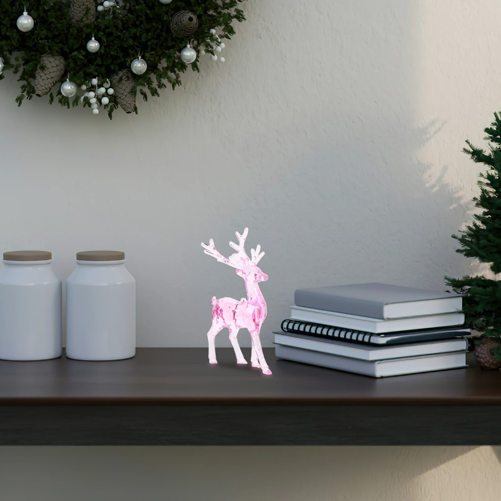 

2pcs Christmas Elk Ornaments Hanging Acrylic Deer Decor For Xmas Tree Wreath Party Decoration Unique Gift Idea