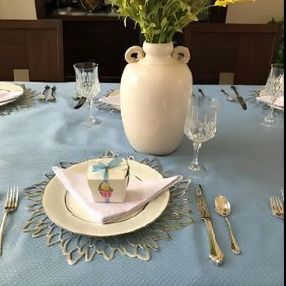 European Style Hibiscus PVC Table Mat Hollow Out Placemat Decorative Heat Resistant Dining Room Table Protectors