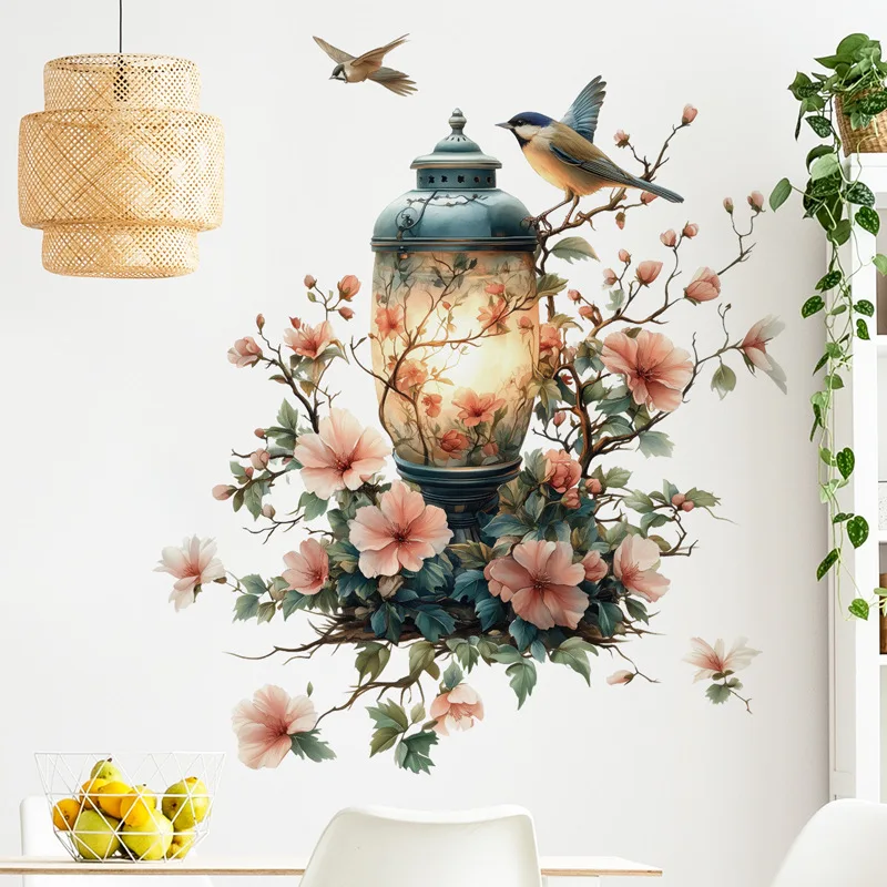 Flower Vinyl Tile Child Wall Stickers For Girl Room Decor Furniture Sticker Adhesive Wallpaper Wall Decor Bedroom Accessories