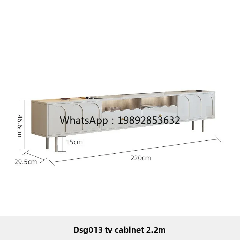 YFY خزانة تلفزيون لطاولة القهوة على الطراز الفرنسي الكريمي 2023 مجموعة نموذجية جديدة للشقق الصغيرة