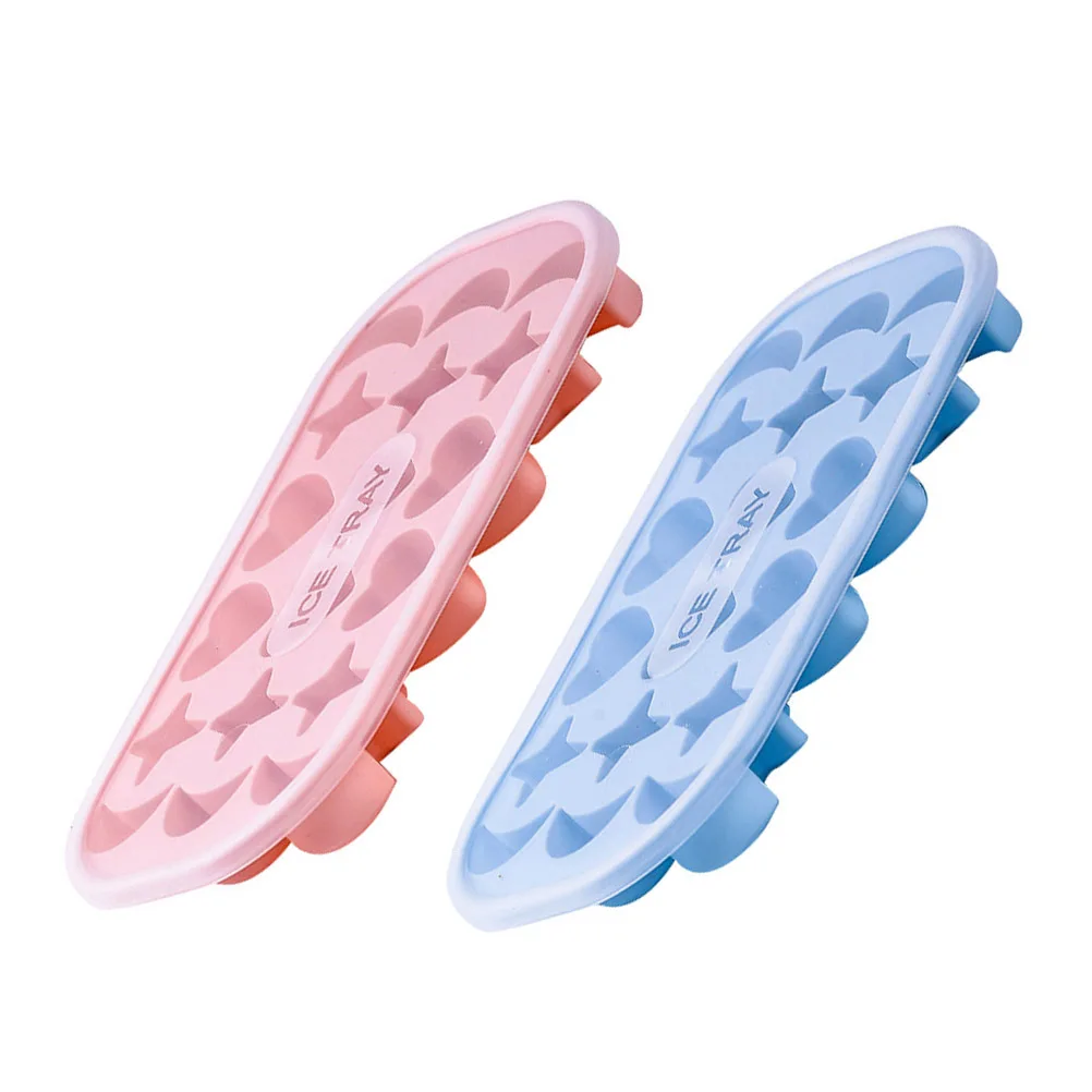 

2Pcs Ice Cube Trays 18 Grids Silicone PP Material Star Moon Heart Shape Design Easy Release No Touch Ice Maker for Drinks Wine