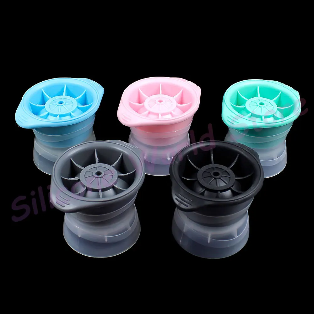 Silicone World DIY Ice Hockey Mold Round Ice Grid Silicone Ice Cube Molds Frozen Ice Box Cocktail Whiskey Drink Making Mould