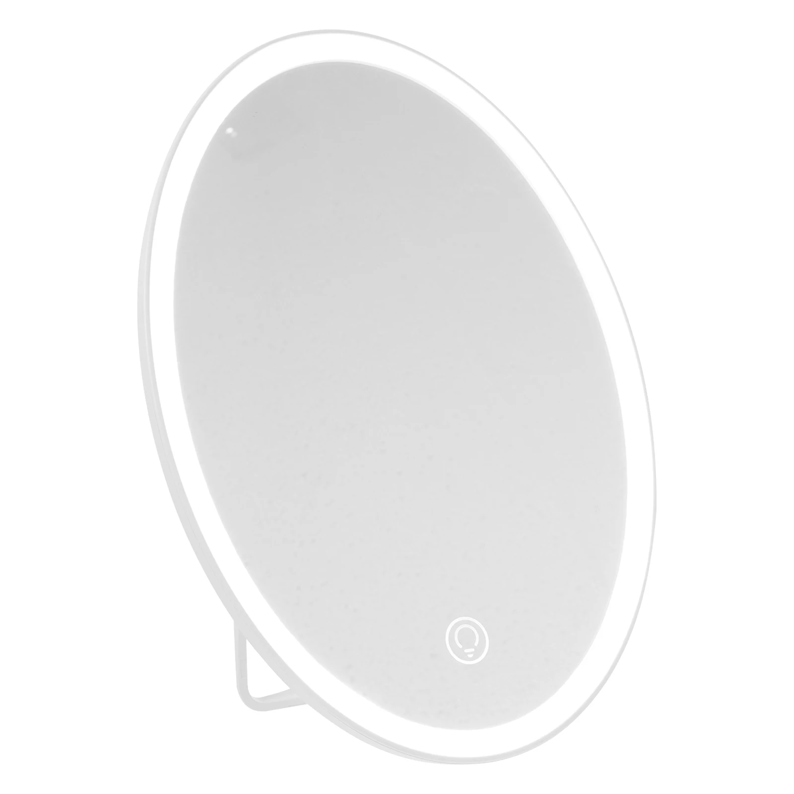

1set LED Makeup Clear Surface Stable Base for Mirror Daily Use Gift Makeup Mirror Idea Desktop Lamp Plastic Silver