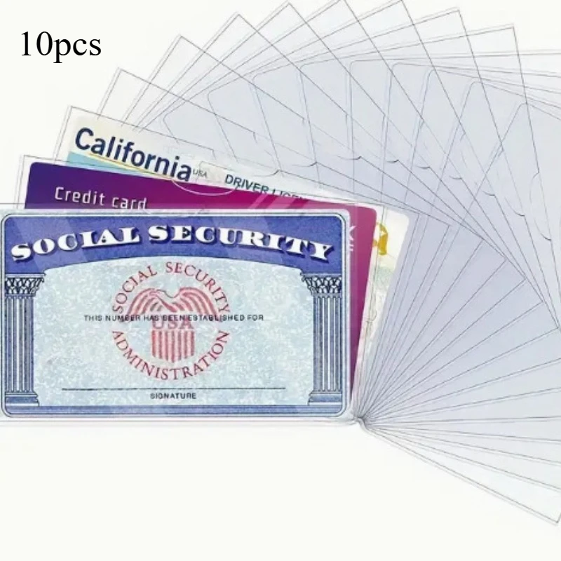 10-Piece Social Security Card Holders - Durable PVC, Scratch-Resistant, Easy to Carry for Daily Use