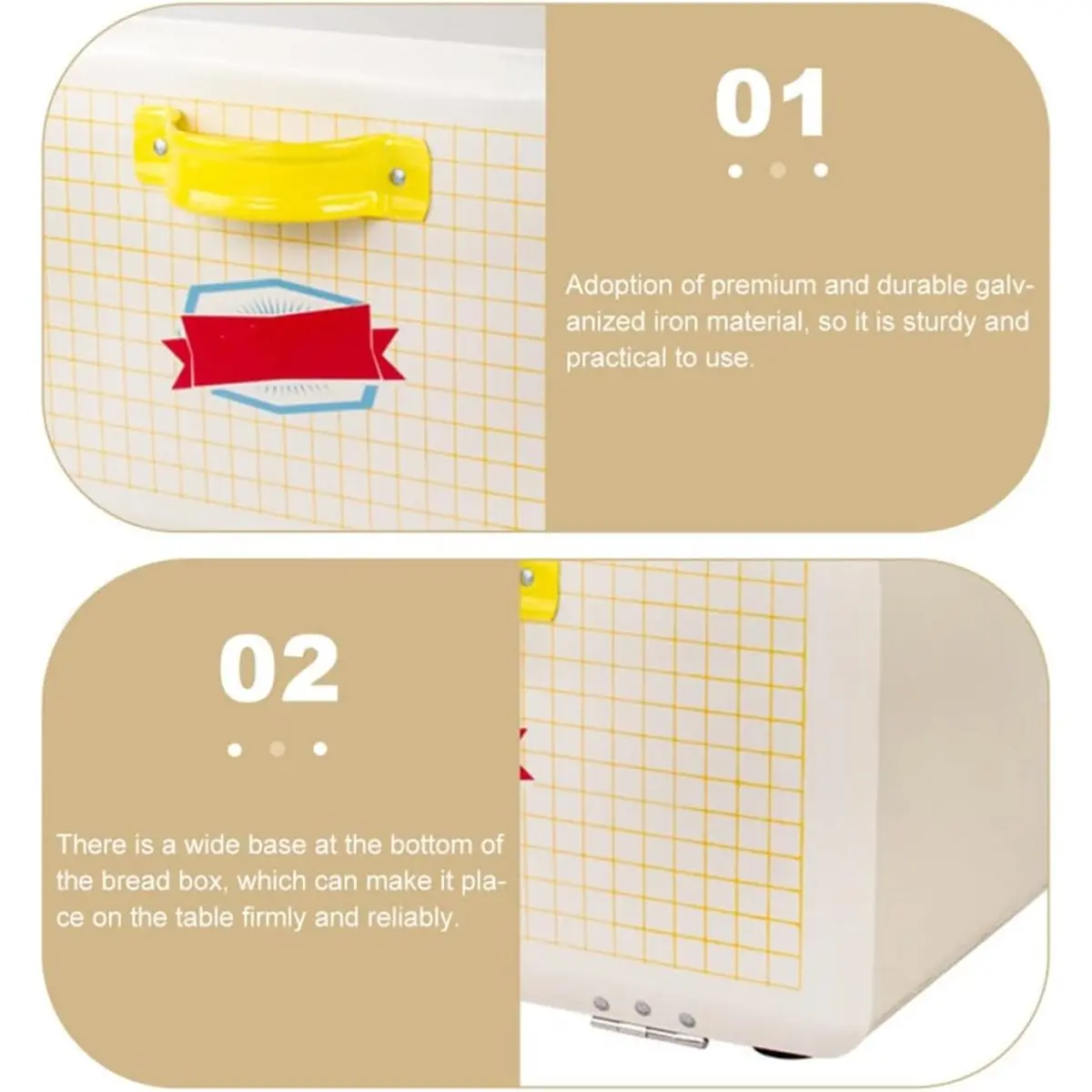 

2026 New Large Capacity Iron Bread Storage Box with Flip-Top Lid, Household Bread Container and Snacks Organizer for Kitchen
