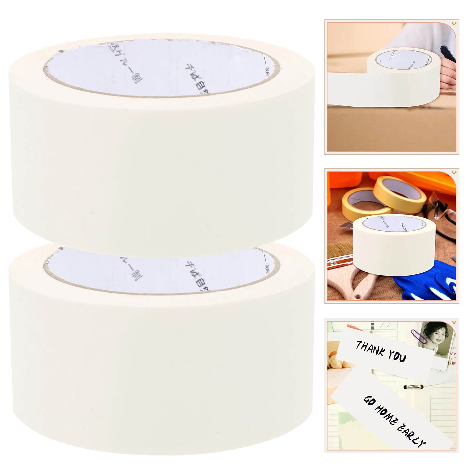 2 Pcs Kraft Paper Tape Gummed Seal Packing Heavy Duty White Writable Adhesive Mailing Gift