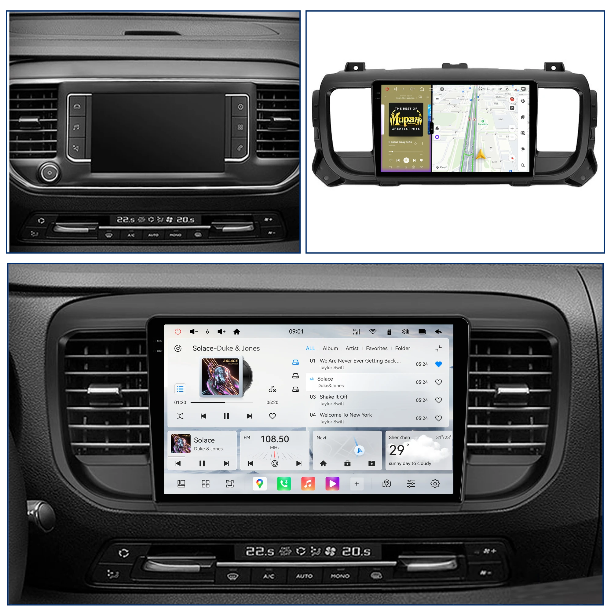 Redpower Crystal Sound 850 Pro Max  Android Car Radio Player Screen for Peugeot Jumpy 2016--- CarPlay Bluetooth Hi-Fi