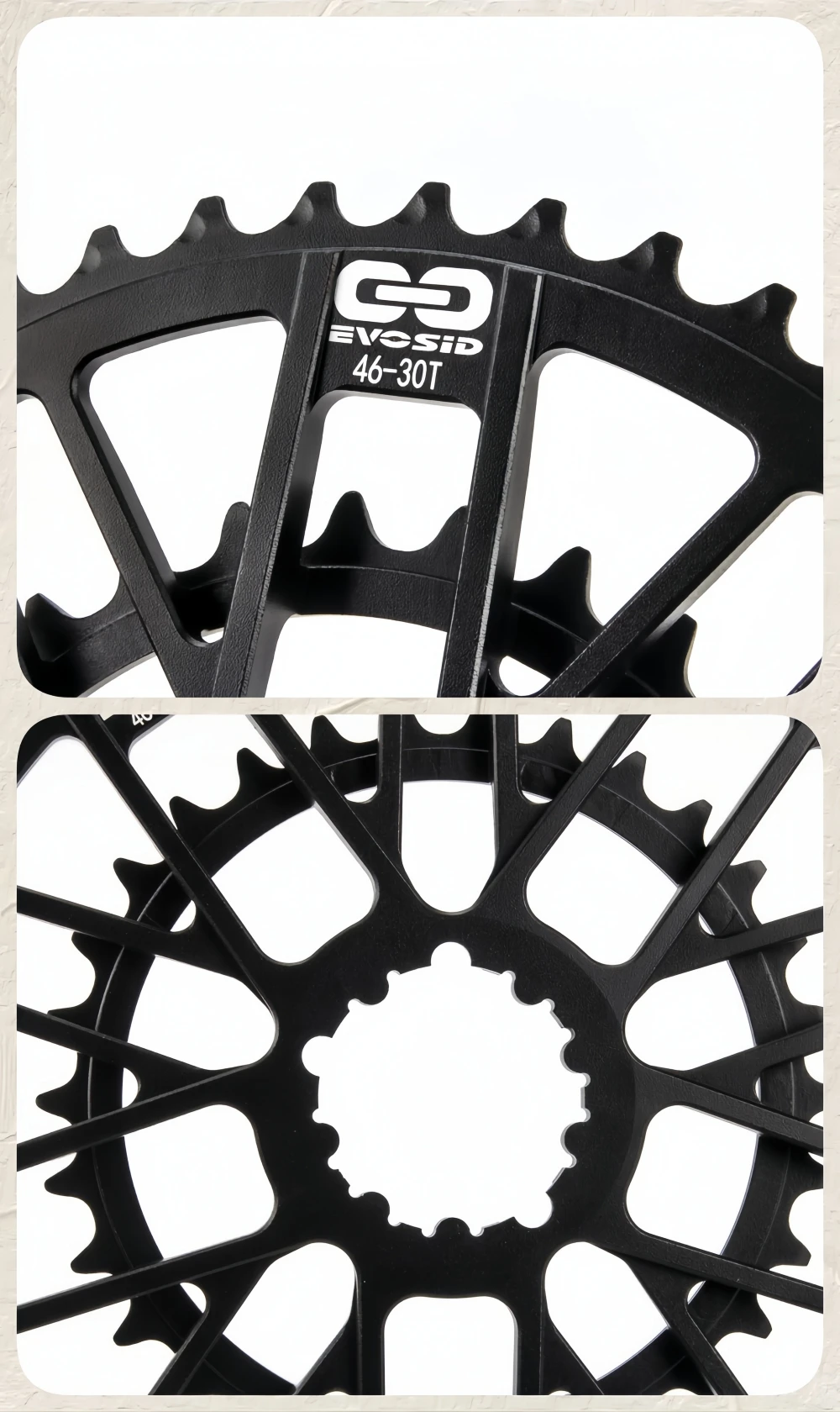 EVOSID Rennrad Kettenblatt 48-32T 46-30T Doppelkettenblatt CNC Gravel Bike Kettenrad für 9/10/11/12 Geschwindigkeit Kurbelgarnitur – Detail 4