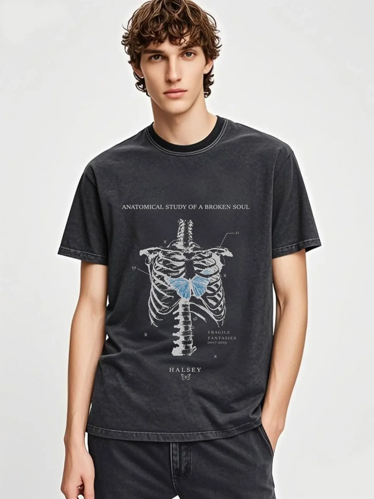 

Soul Research Anatomy Graphic T-Shirt for Men Women Retro Streetwear Loose Fit Washed Cotton Unisex Casual Summer 2025 Tops