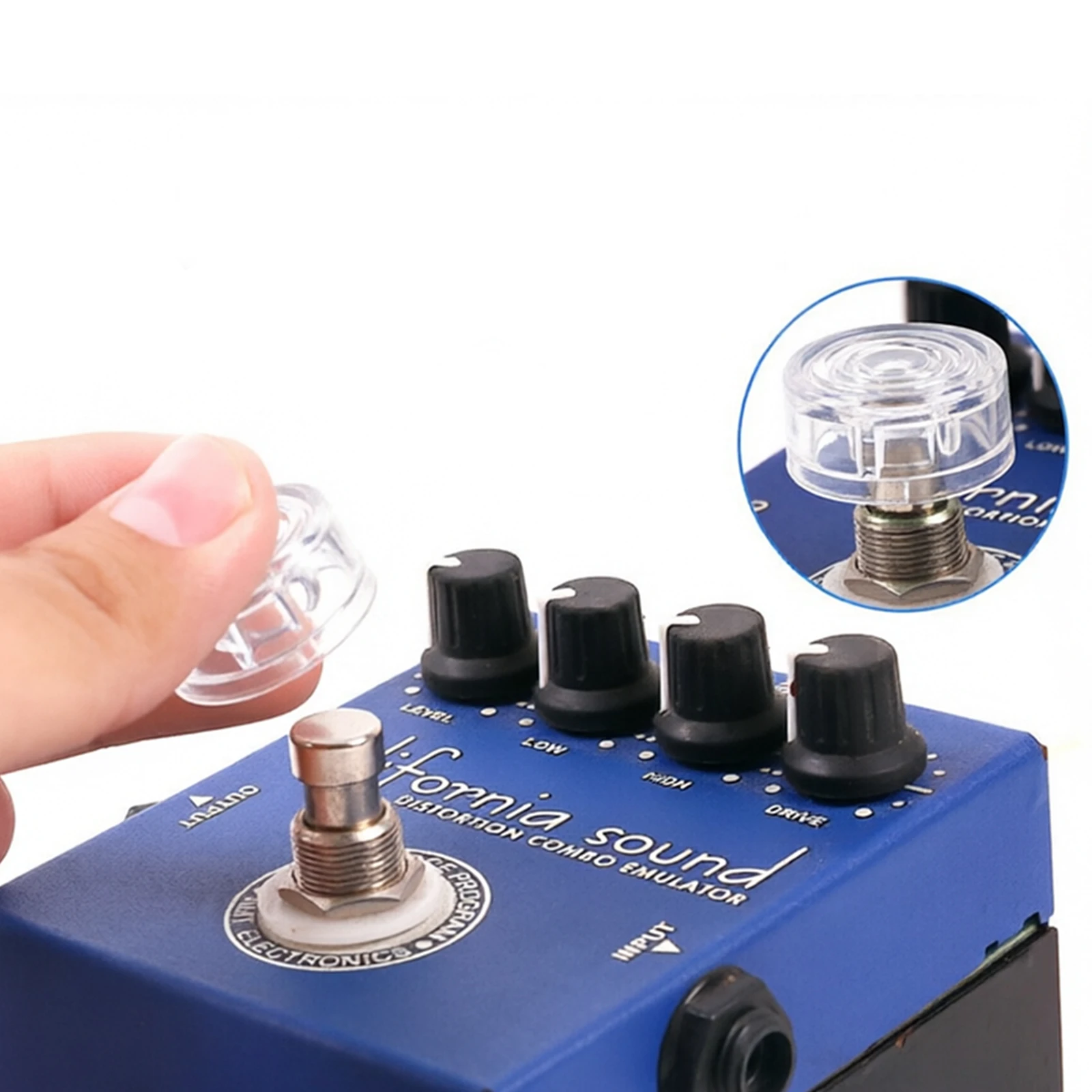 Gitarren-Effektpedal Fußschalter-Kappen Transparente Schutzkappen für Elektrische Gitarren-Stompbox Zubehör – Detail 4