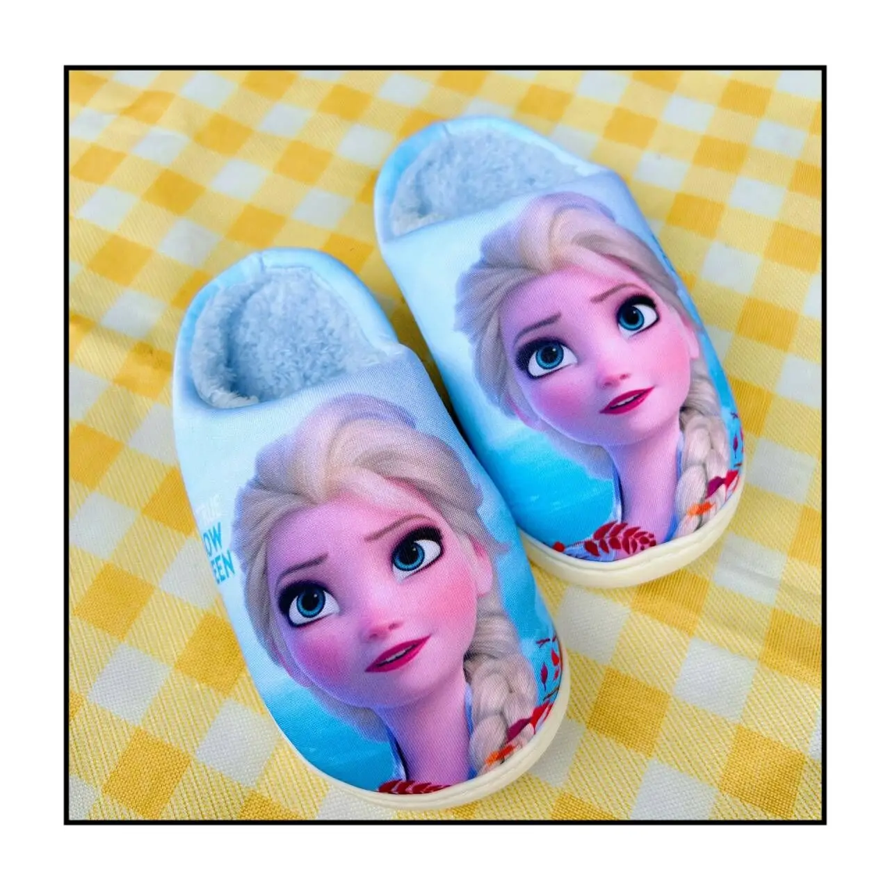 New 2-9Y Autumn Winter Kids Shoes Girl Slippers Children Elsa Cartoon Christmas Slippers Pantoufle Enfant Baby Shoes Hausschuhe