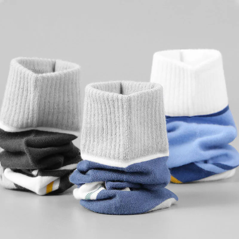 Chaussettes de sport pour hommes, design amortissant, absorbant la transpiration, respirant, rayé coloré, résistant aux plis, printemps, automne, 12 paires