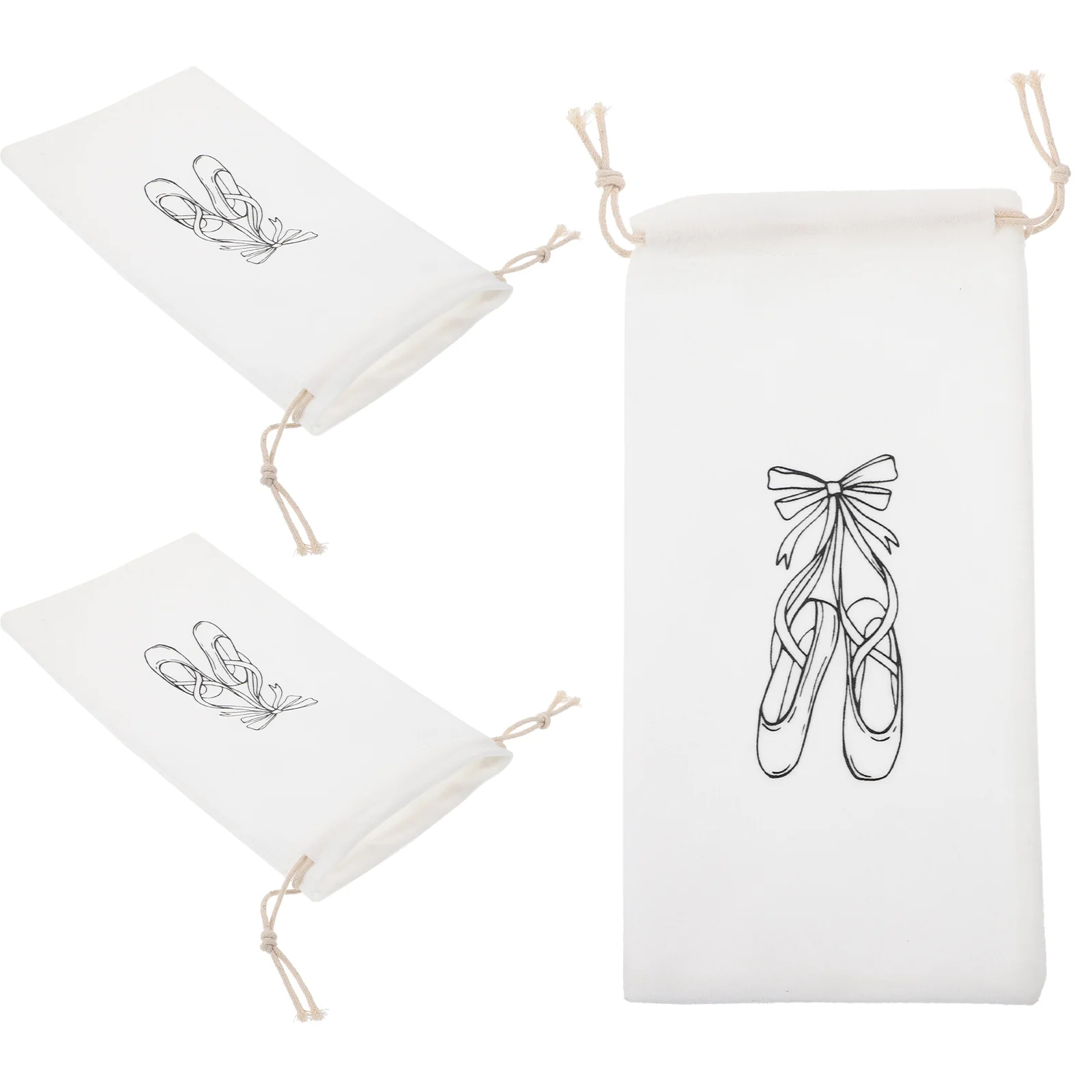 

3pcs Ballet Shoes Bag Women Girls Dance Shoe Storage Cloth Drawstring Bags Travel Portable Lightweight Washable