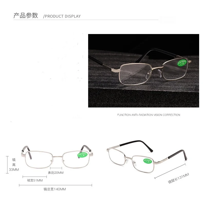 Hohe Qualität Echt Glas Objektiv Lesebrille Männer Frauen Platz Vollformat Presbyopie Brille Anti-Scratch Dioptrien Brillen – Detail 1