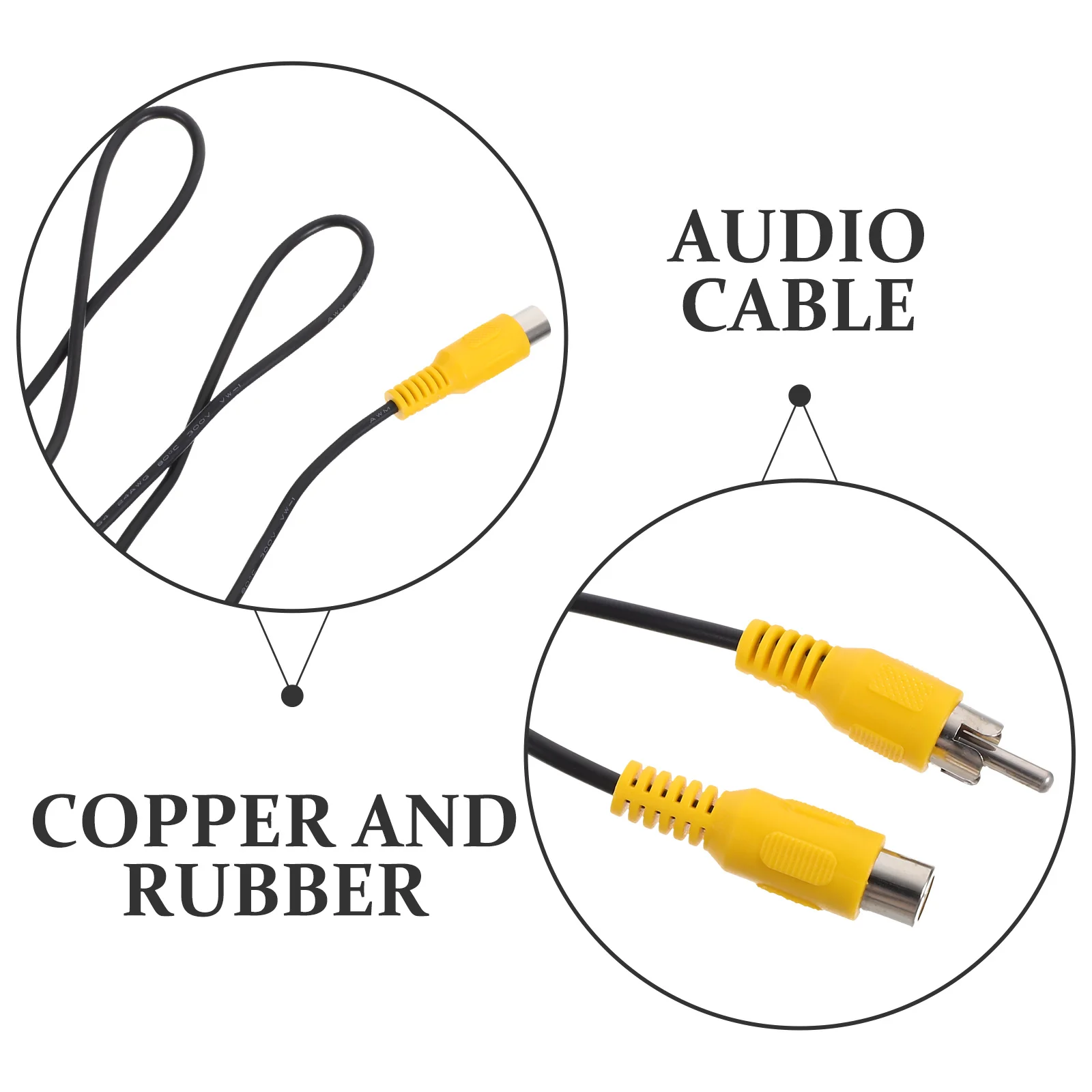 

Rca Male to Rca Female Audio Extension Cable 6Ft High-Conductivity Copper Core for Power Amplifier Speaker Stereo System