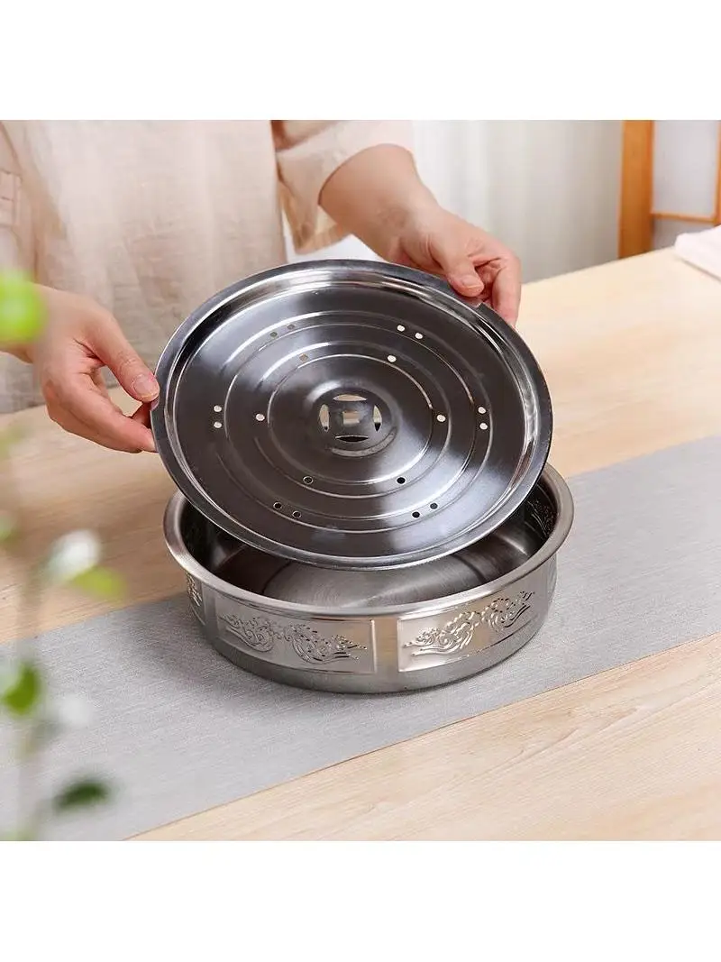 thickened-stainless-steel-tea-tray-double-layer-square-water-storage-large-size-tea-pool-round-draining-plate-metal-tea-ocean