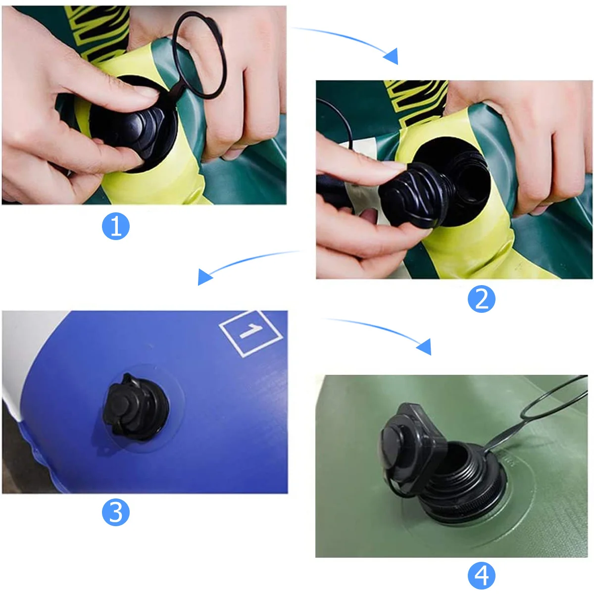 

4pcs Boston Valve Pvc Air Valve For Boat Anti-Leak Inflation Pump Hose Adapter Compatible With Inflatable Kayak Airbed Canoe