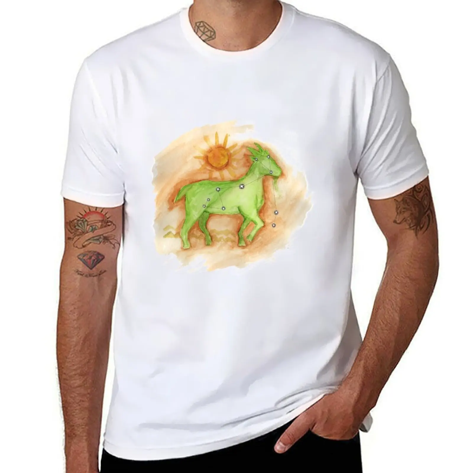 

Baltic Zodiac - Capricorn, The Goat - Lithuania, Latvia, Estonia T-Shirt mens graphic t shirts men t shirt cotton 100% T-Shirt