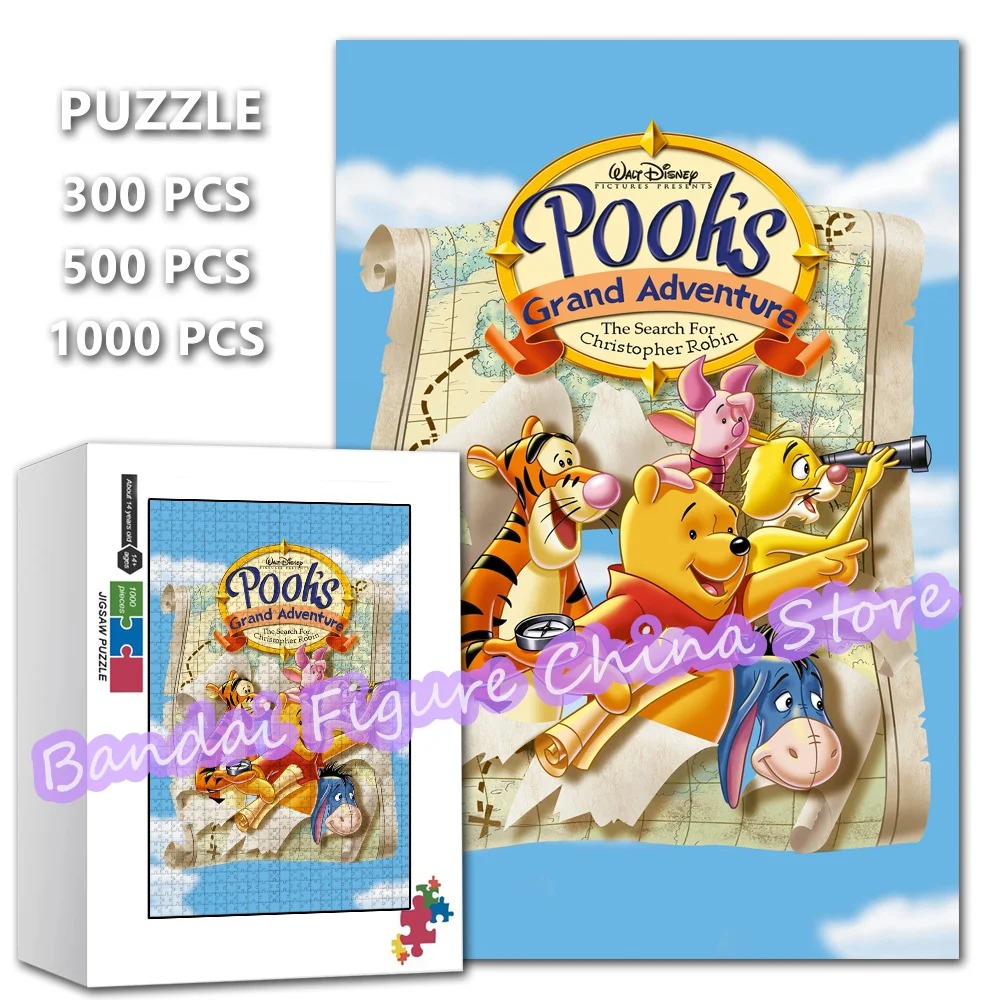 

300/500/1000 Pieces Jigsaw Puzzle Piglet Big and Pooh Bear Disney Cartoon Winnie The Pooh Print Puzzle for Kids Educational Toys