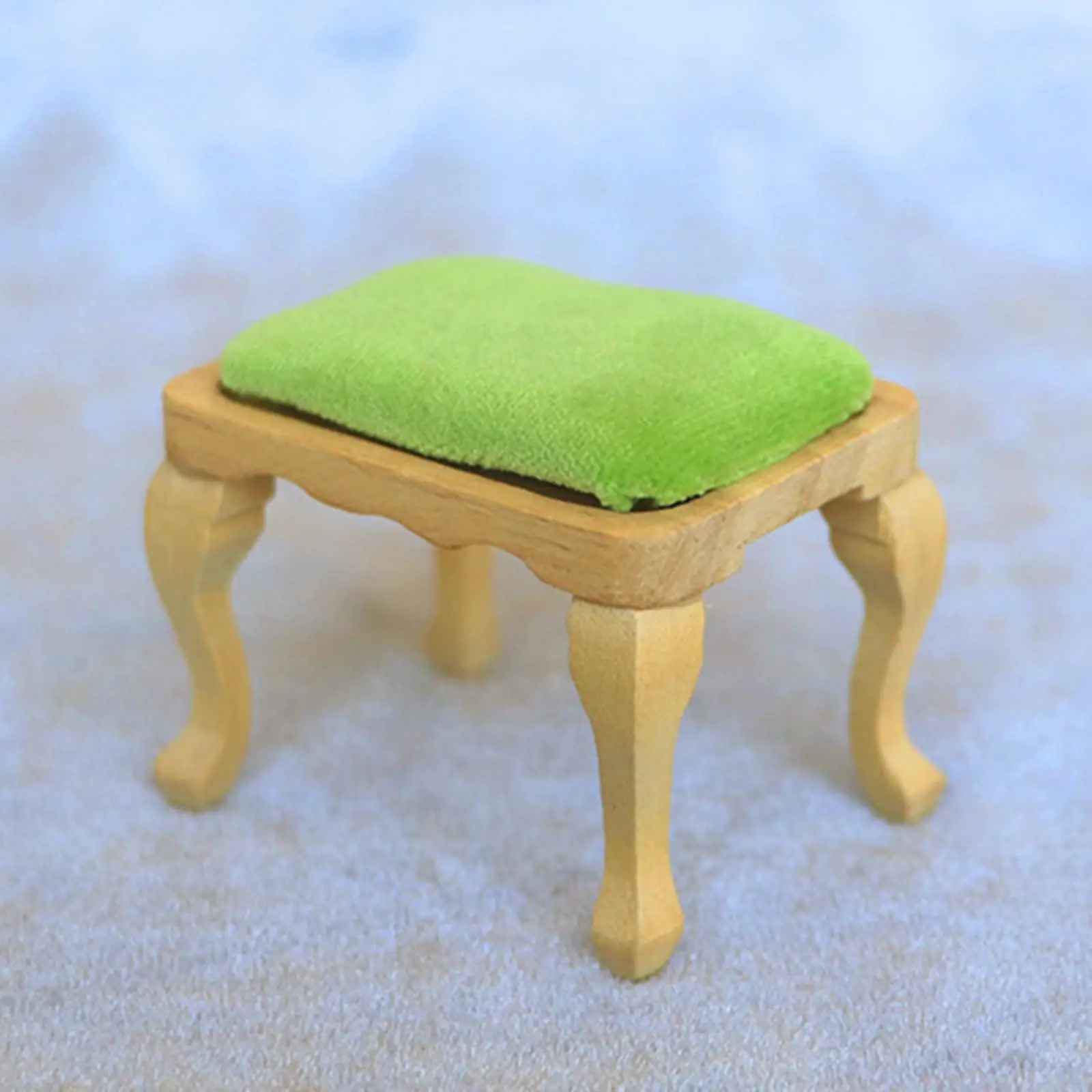 Wooden Dollhouse Miniature Seat Pad Stool 1 12 Scale Furniture Toy for Bedroom Living Room Decoration