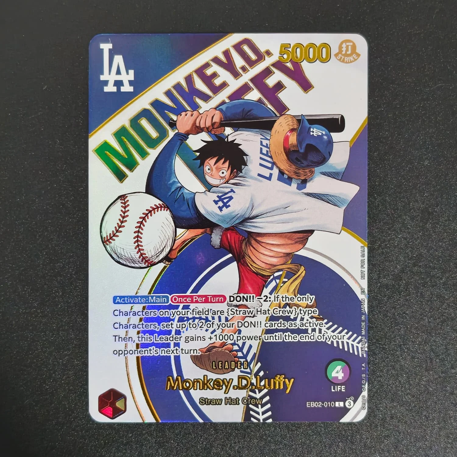 Self Made One Piece English Baseball Series Luffy EB02-010 Nami Ace OP13-002 Hot Stamping Game Collection Card Toy view 4