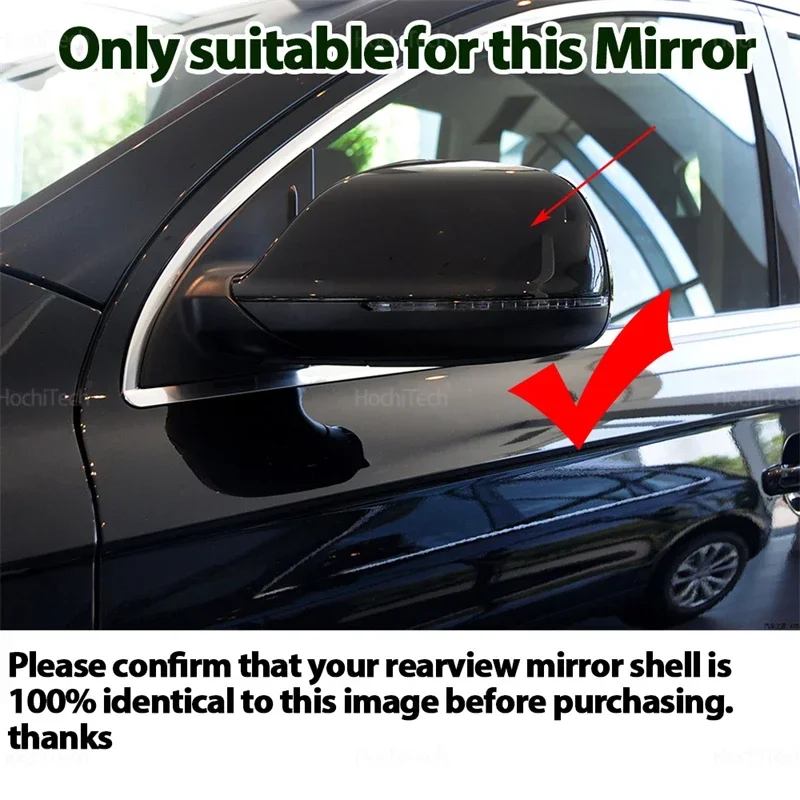 Carbon Fiber Style Black Rearview Side Mirror cover Caps for Audi Q5 SQ5 08-17, 8R Q7 4L 10-15  without Lane Assist