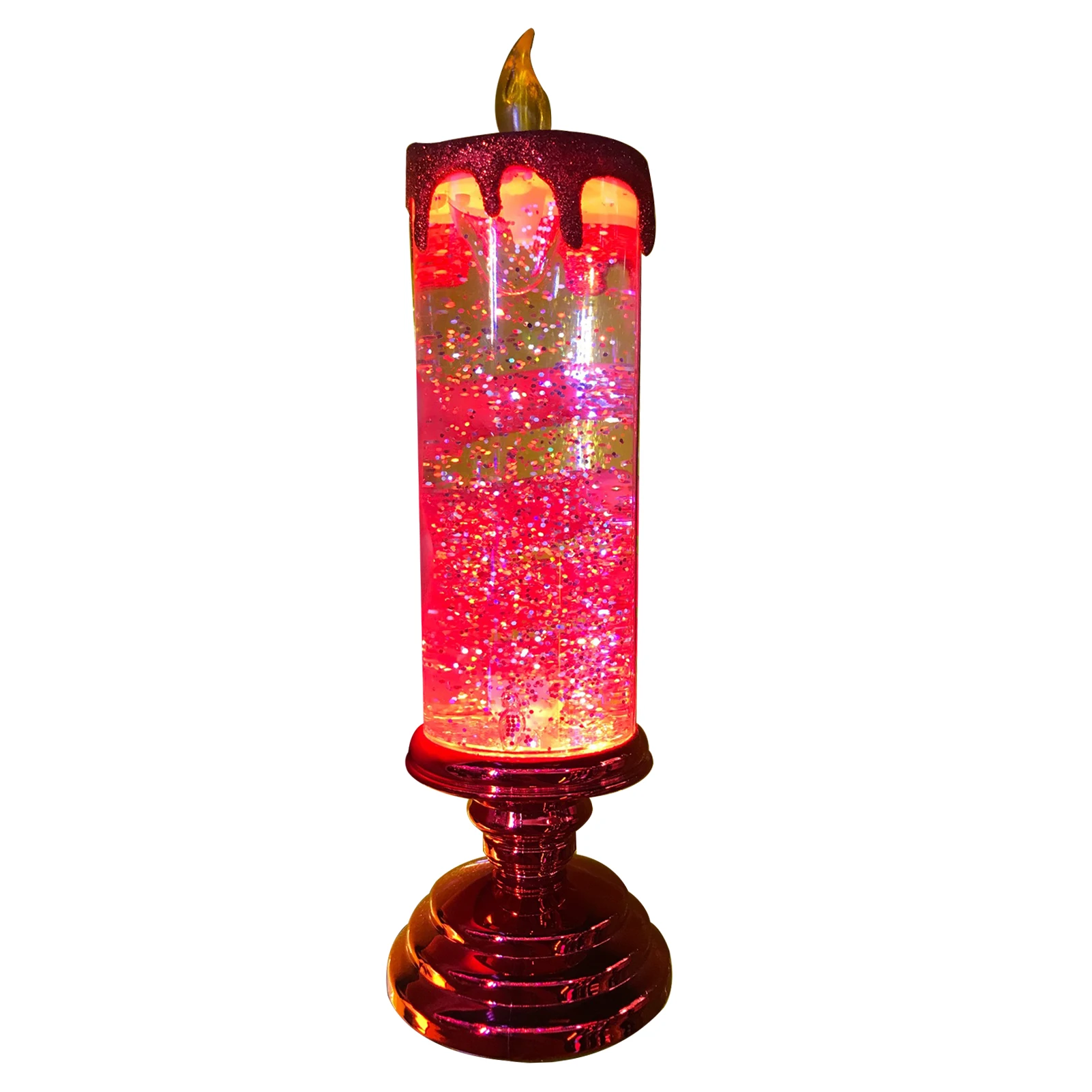 

New Hot Swirling Glitter Flameless Christmas Candles Add Great Christmas Vibe for Flat Dormitory Decoration