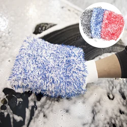 Microfiber Car Washing Gloves Thicken Coral Fleece Absorbent Water Anti-slip Cleaning Gloves Auto Cleaning Tools Car Accessoires