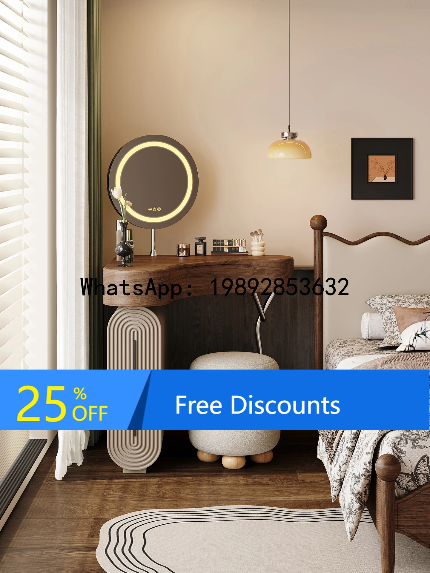 

LYY Vintage Style Corner Dressing Table Bedroom Corner Small Apartment Triangle Corner Makeup Table