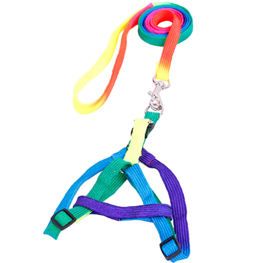 

Pet Harness Leash Colorful Chest Strap Adjustable Design Easy Wear Everyday Walk Party 1.0cm Colorful Chest Leash