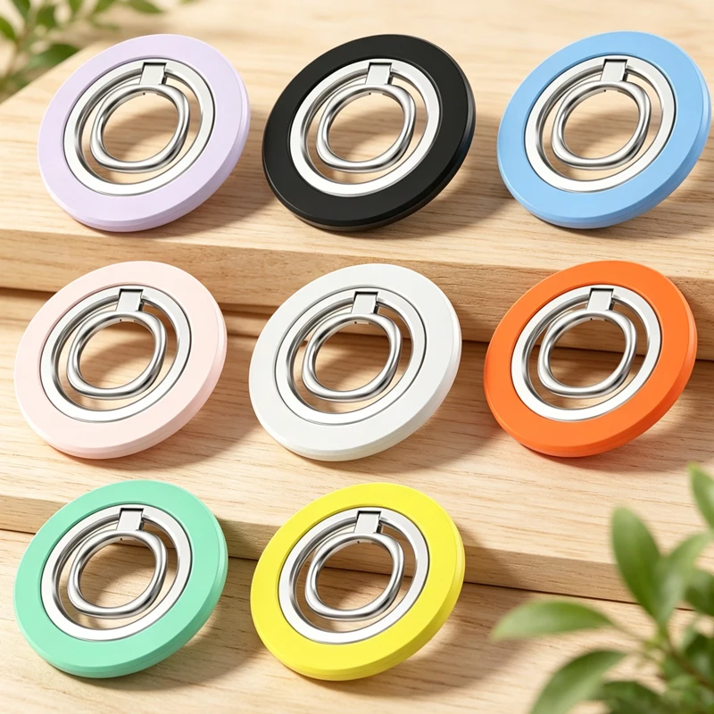 Image of Starker Magnetischer Telefonhalter für Magsafe Fingerring-Telefonhalterung Klappbar 360° ° Rotierender Magnetständer für iPhone Xiaomi Samsung