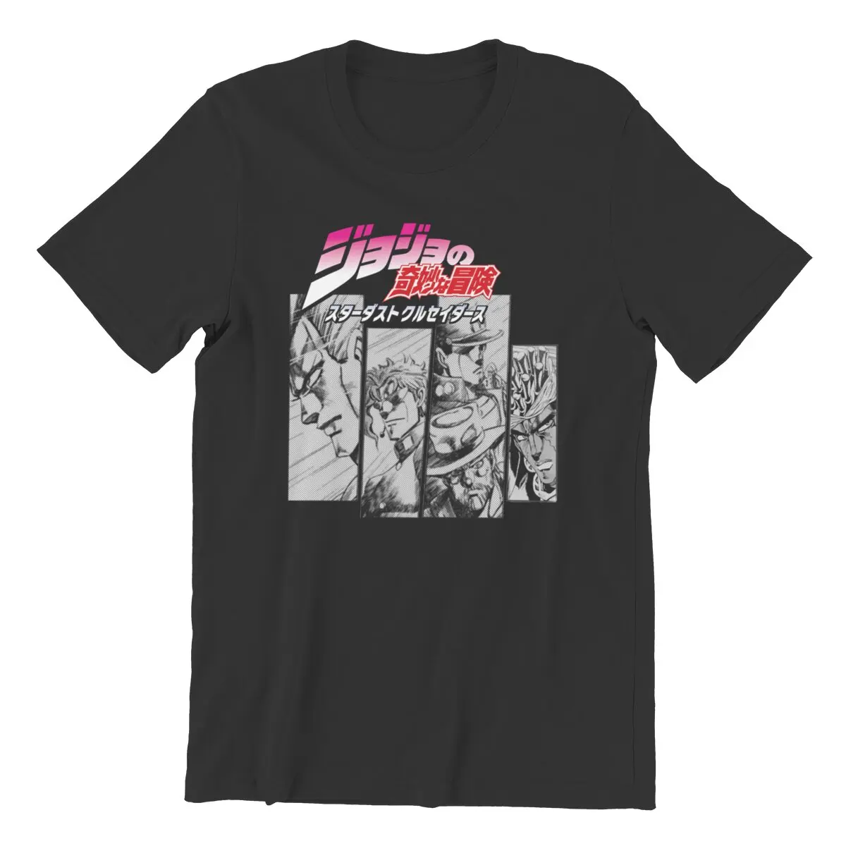 Stardust Crusaders tops Cotton Vintage JoJo's Bizarre Adventure Anime T-shirts for men Plus size Graphic shirts manga tee