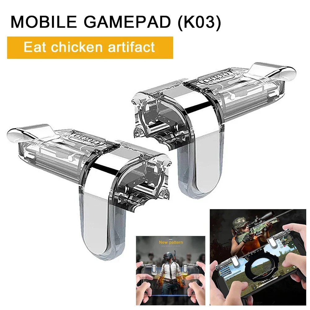 K03 Mobile Phone Game Trigger Finger Aim Shooting Free Fire L1R1 ABS Key Button Gaming Joystick Controller for IOS Android PUBG