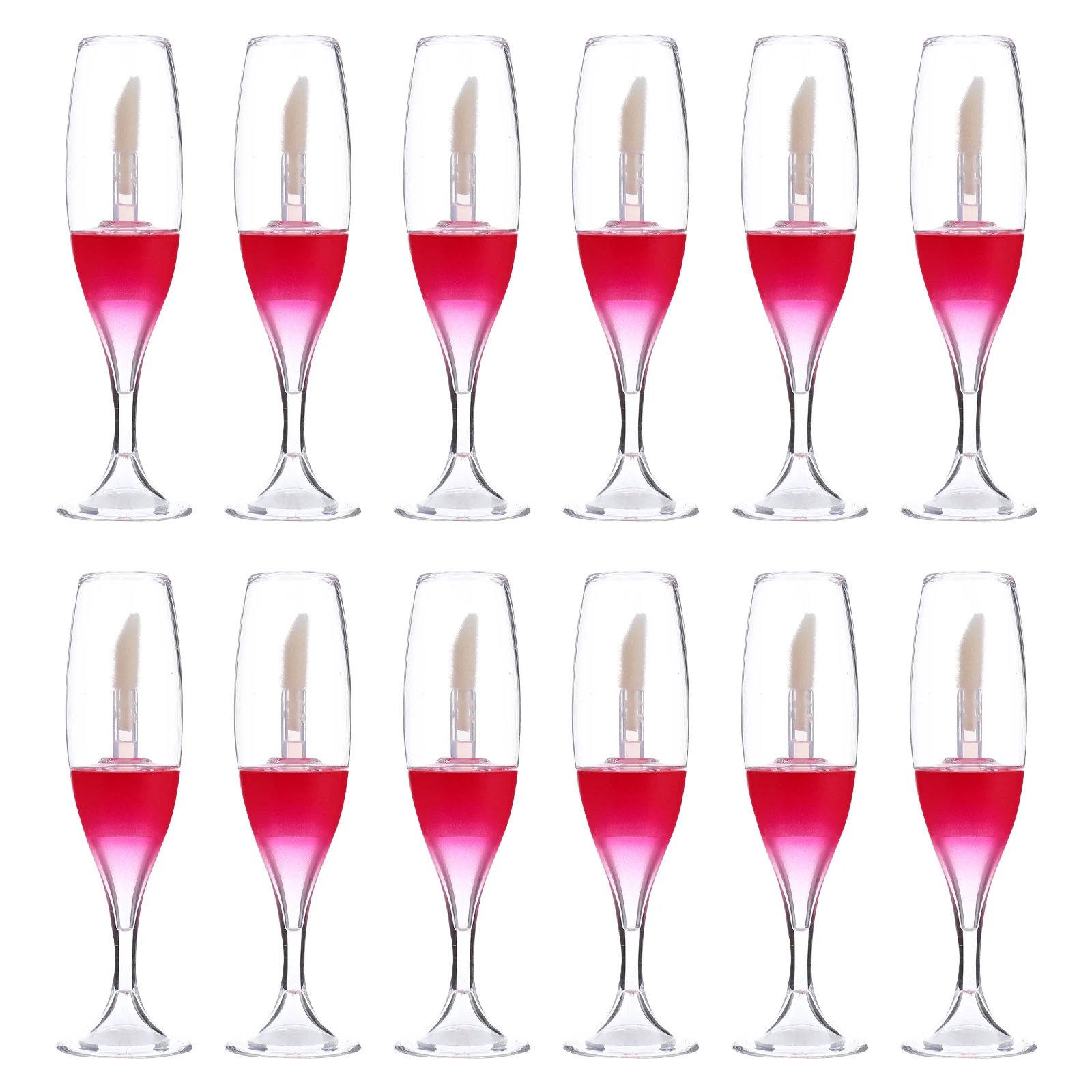 12 Stuks Wijnglasvormige Lipgloss Tubes Hervulbare Draagbare Containers voor Lipgloss Balsem Wimperserum Lege Plastic Flesjes