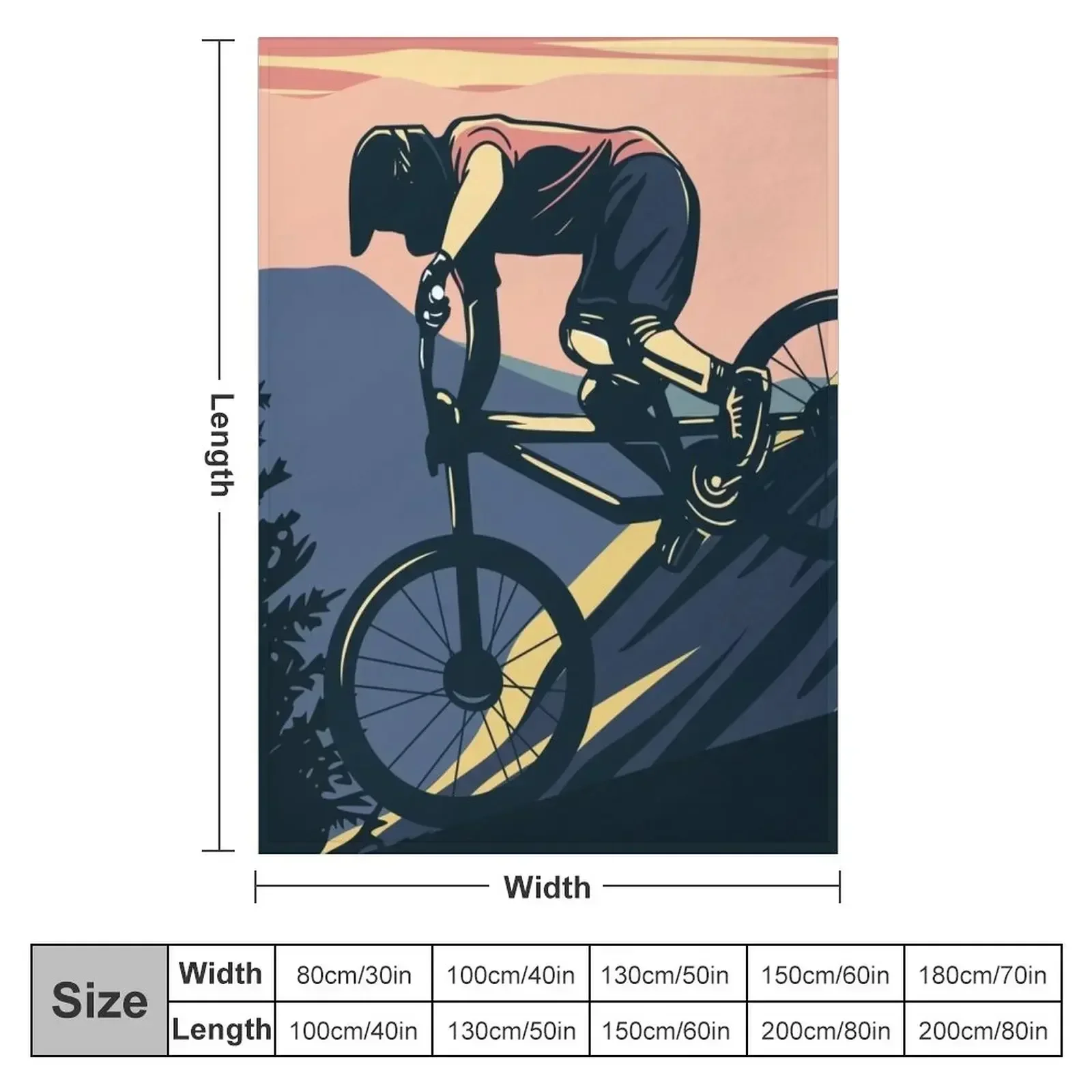 Downhill Mountain Biker Throw Blanket Quilt Flannel Fabric Summer wednesday Cute Blankets For Baby Blankets