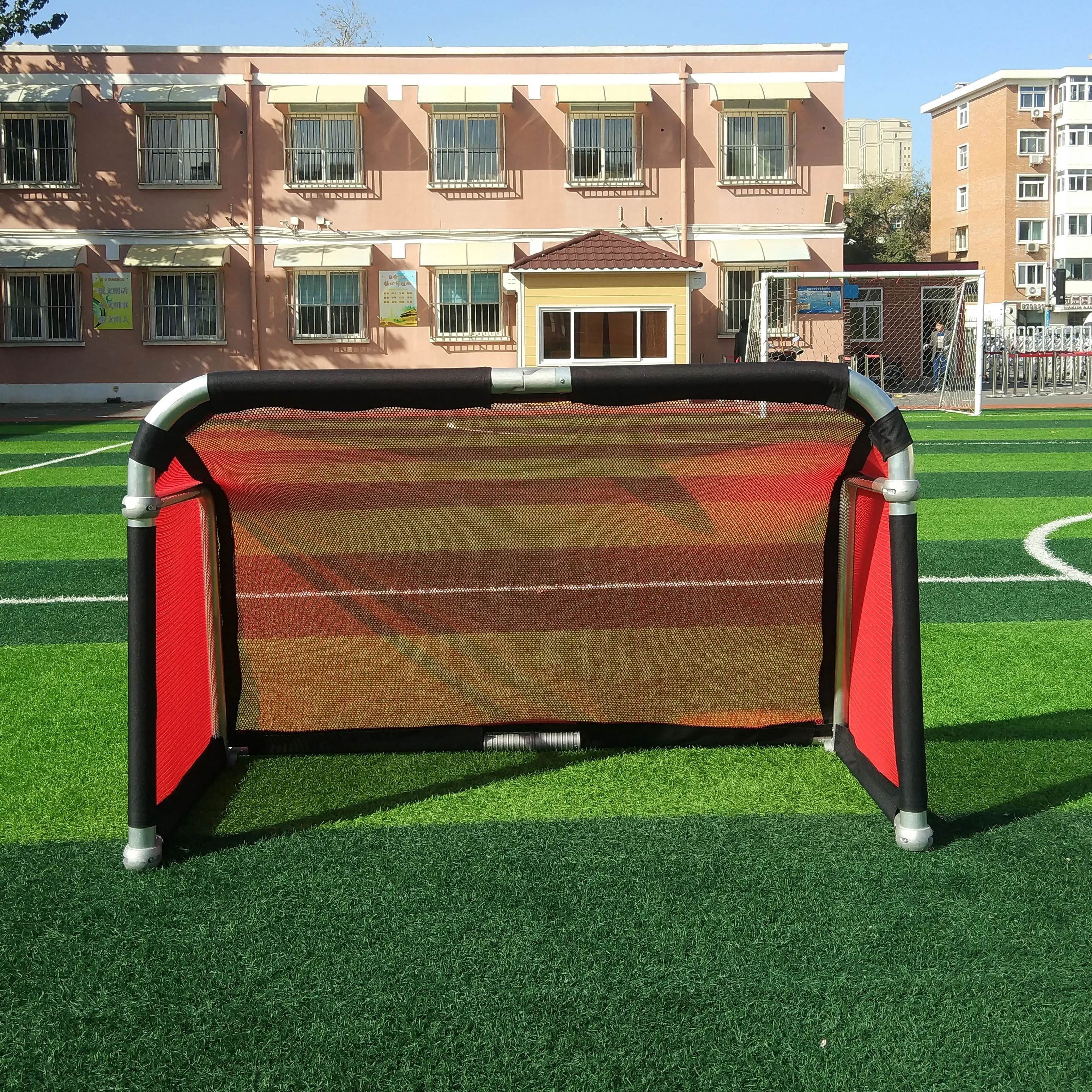 Tragbares faltbares Fußballtor aus Aluminium, Fußballnetz, faltbares Fußballtor für den Außenbereich