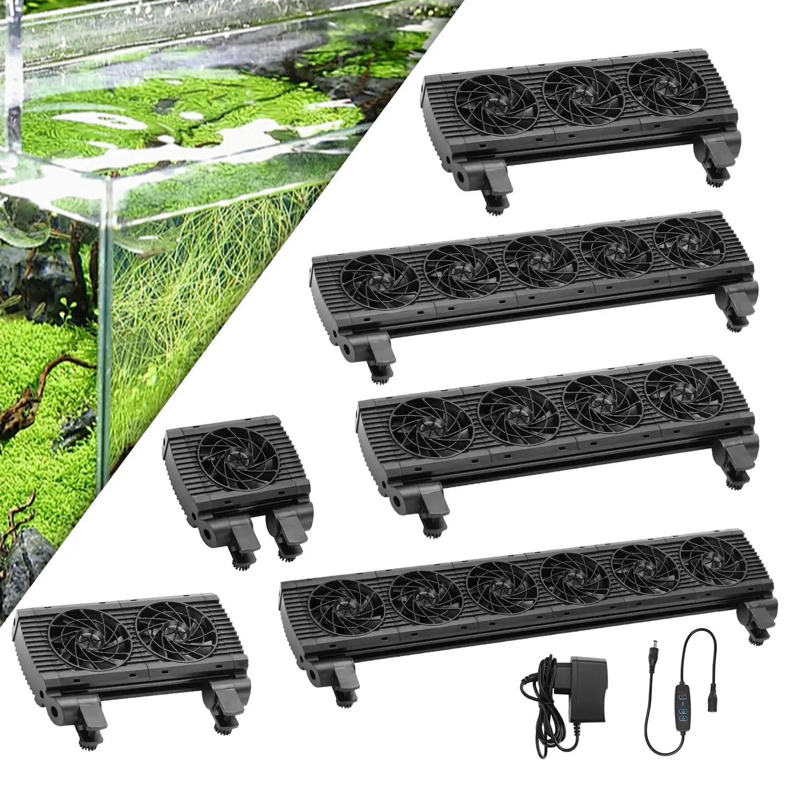 Aquarium Chiller Cooling System Fish Tank Cooling Fan System Angle Adjustable for Axolotl Coral Salt/Fresh Water Shrimp