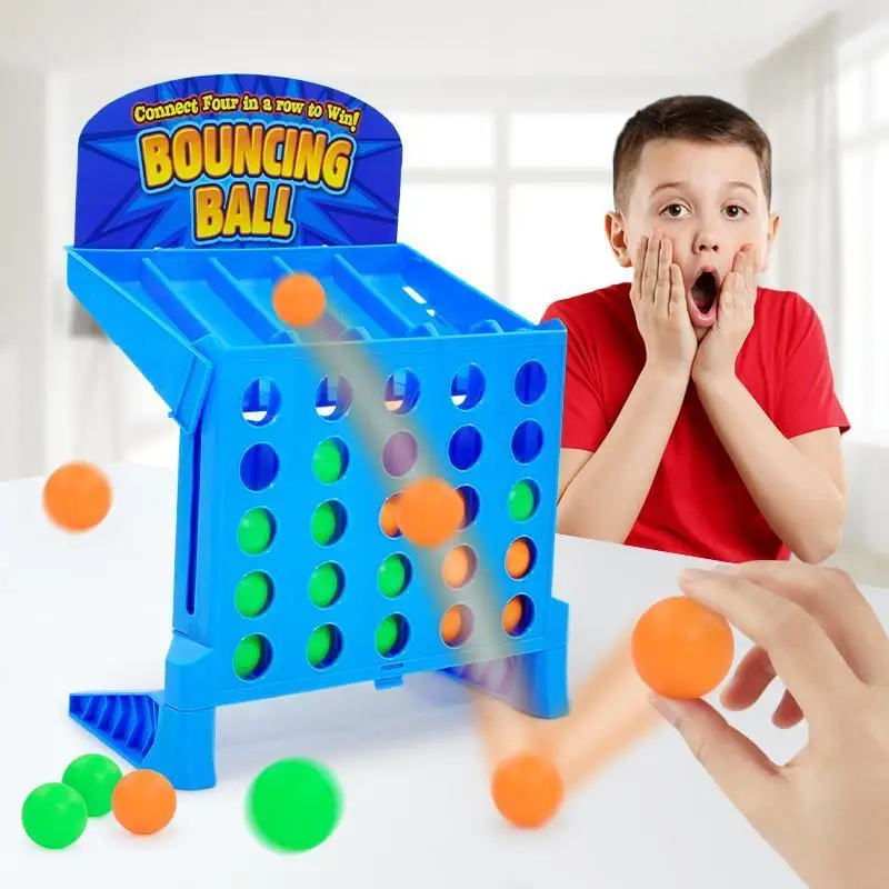 Bouncing Linking Shots Board Game, Connect 4 Shots Bounce Ball Shooting Game, Portable Desktop Party Puzzle Toy Parent‑Child Int view 3