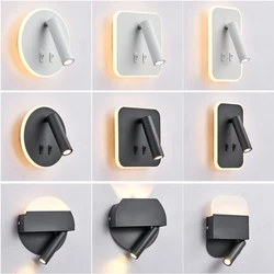 LED Wall Light 220V AC Backlight Rotating Adjustable Spotlight for Hotel Study Reading Bedroom Bedside Lamp Spot Lights