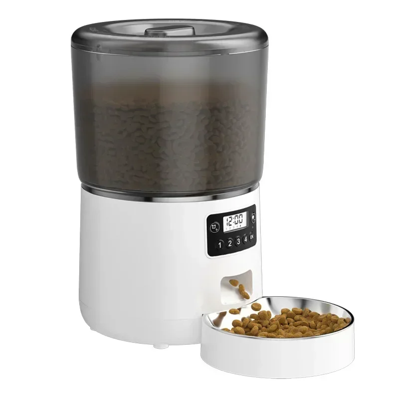 Cat and dog feeder 4L food storage time ration can store automatic feeding pet supplies