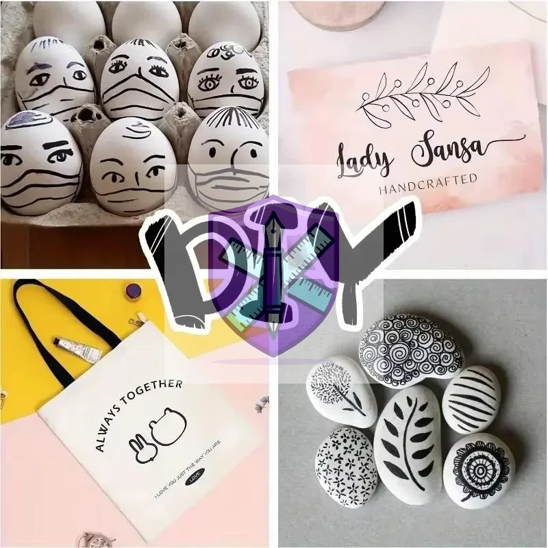 

1Set Black Permanent Marker Pens, Fine Tip, Waterproof, Quick Drying Outlining Drawing Pen Marker Pen